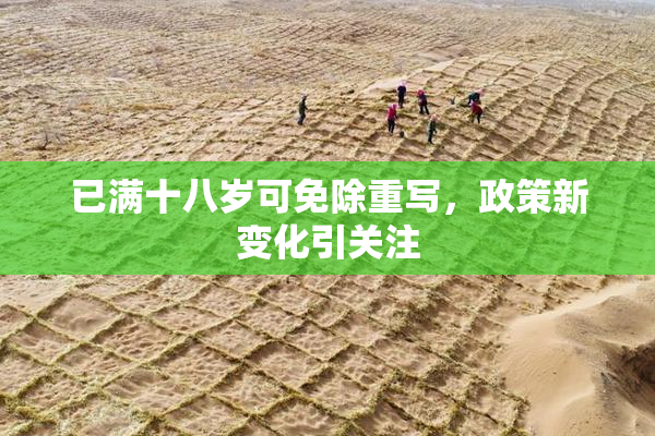 已满十八岁可免除重写，政策新变化引关注