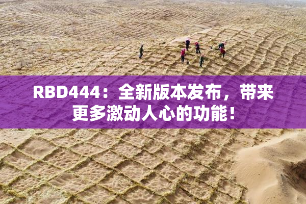 RBD444：全新版本发布，带来更多激动人心的功能！