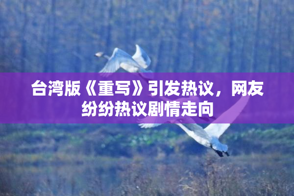 台湾版《重写》引发热议，网友纷纷热议剧情走向