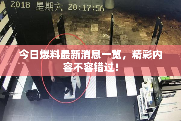 今日爆料最新消息一览，精彩内容不容错过！