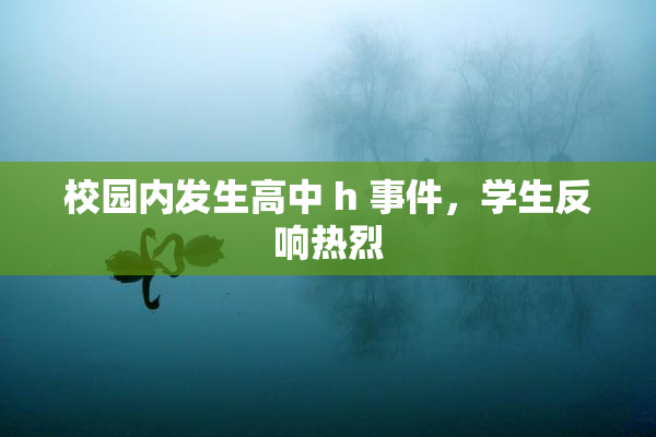 校园内发生高中 h 事件，学生反响热烈