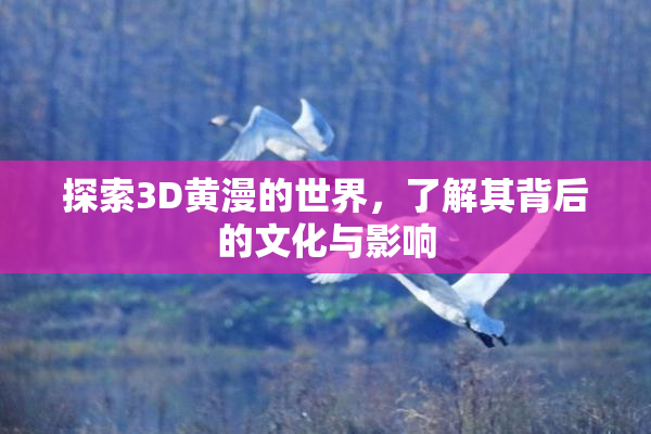 探索3D黄漫的世界，了解其背后的文化与影响