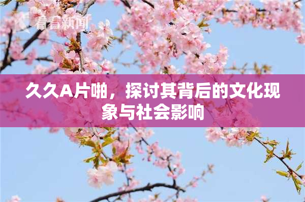 久久A片啪，探讨其背后的文化现象与社会影响
