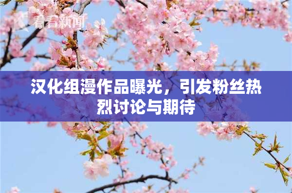 汉化组漫作品曝光，引发粉丝热烈讨论与期待