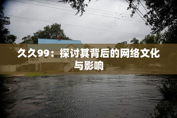 久久99：探讨其背后的网络文化与影响