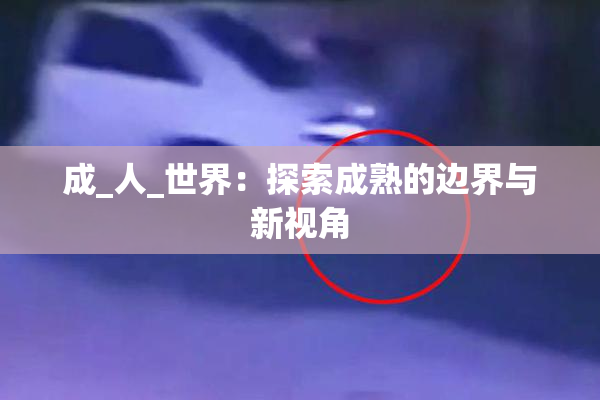 成_人_世界：探索成熟的边界与新视角