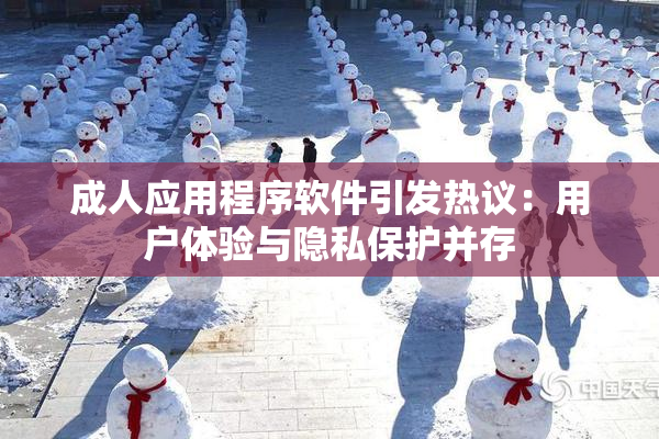 成人应用程序软件引发热议：用户体验与隐私保护并存