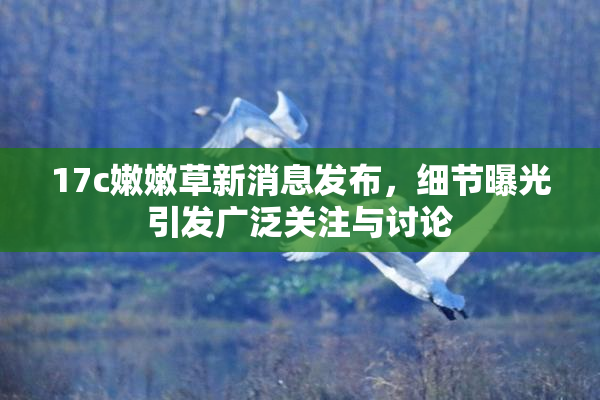 17c嫩嫩草新消息发布，细节曝光引发广泛关注与讨论