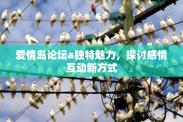 爱情岛论坛a独特魅力，探讨感情互动新方式