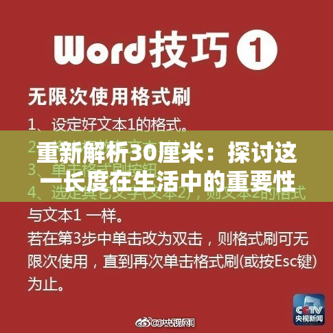 重新解析30厘米：探讨这一长度在生活中的重要性与应用