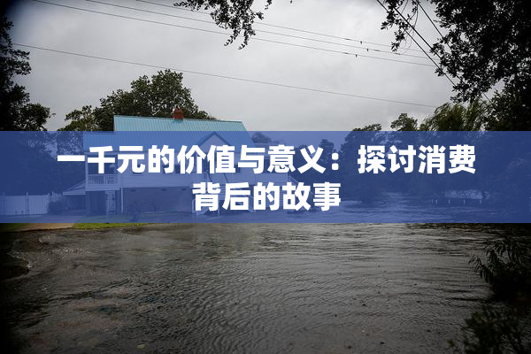 一千元的价值与意义：探讨消费背后的故事