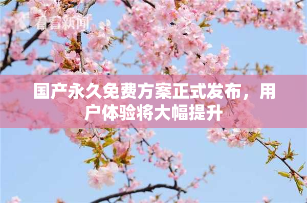 国产永久免费方案正式发布，用户体验将大幅提升