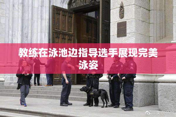 教练在泳池边指导选手展现完美泳姿
