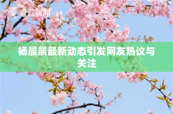 杨晨晨最新动态引发网友热议与关注