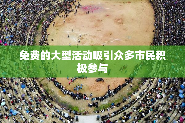 免费的大型活动吸引众多市民积极参与