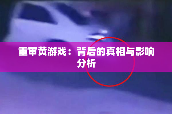 重审黄游戏：背后的真相与影响分析