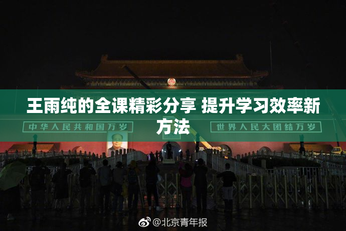 王雨纯的全课精彩分享 提升学习效率新方法