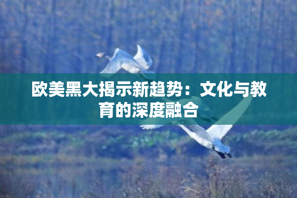 欧美黑大揭示新趋势：文化与教育的深度融合