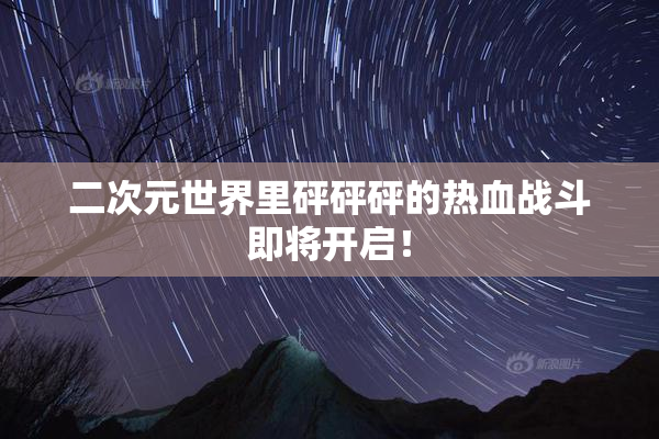 二次元世界里砰砰砰的热血战斗即将开启！