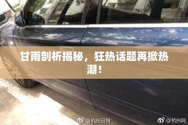 甘雨剖析揭秘，狂热话题再掀热潮！