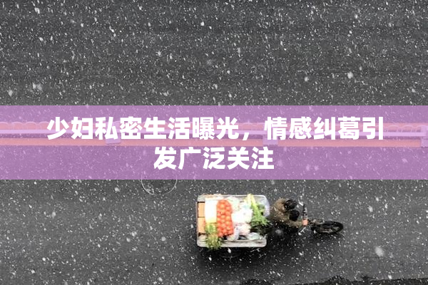 少妇私密生活曝光，情感纠葛引发广泛关注