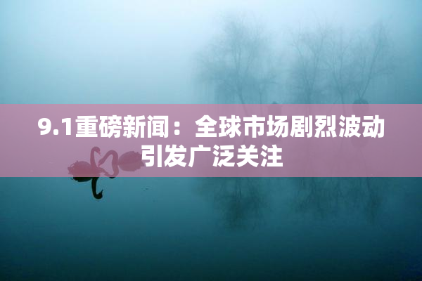 9.1重磅新闻：全球市场剧烈波动引发广泛关注