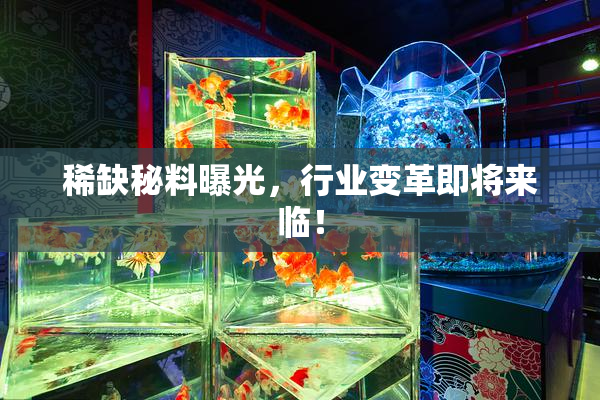 稀缺秘料曝光，行业变革即将来临！