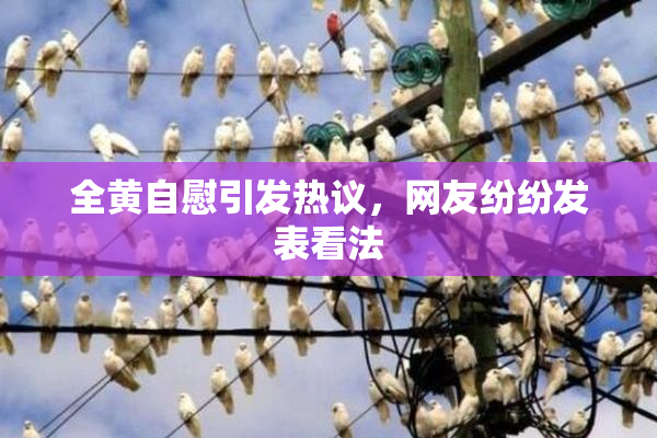 全黄自慰引发热议，网友纷纷发表看法