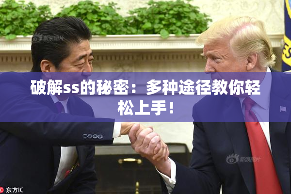 破解ss的秘密：多种途径教你轻松上手！