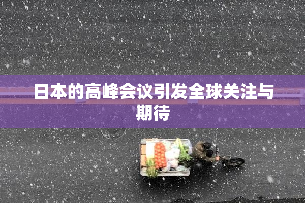 日本的高峰会议引发全球关注与期待
