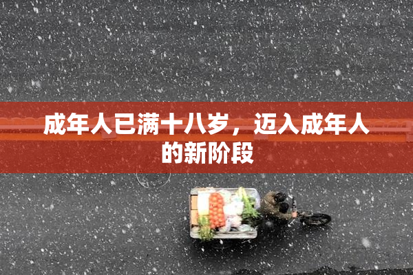 成年人已满十八岁，迈入成年人的新阶段