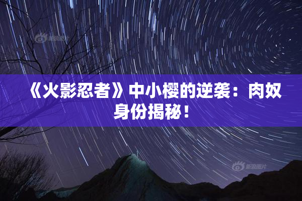 《火影忍者》中小樱的逆袭：肉奴身份揭秘！