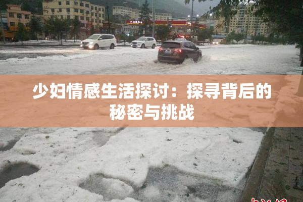少妇情感生活探讨：探寻背后的秘密与挑战
