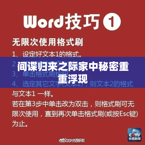 间谍归来之际家中秘密重重浮现