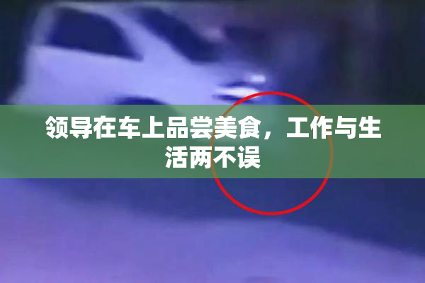 领导在车上品尝美食，工作与生活两不误