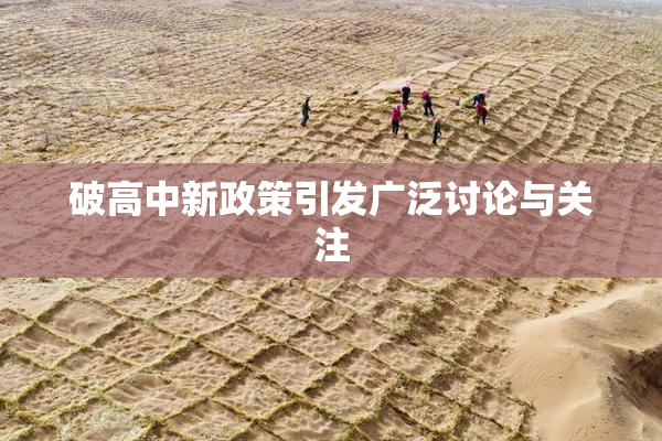 破高中新政策引发广泛讨论与关注