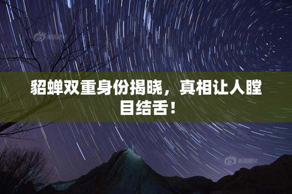 貂蝉双重身份揭晓，真相让人瞠目结舌！