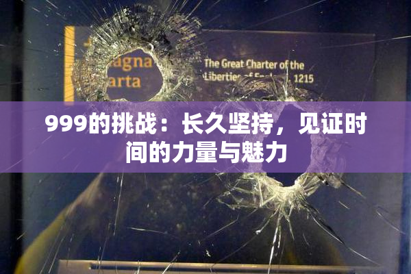 999的挑战：长久坚持，见证时间的力量与魅力