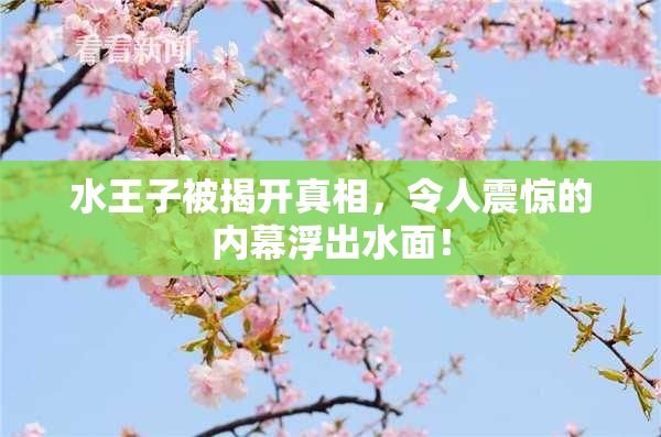 水王子被揭开真相，令人震惊的内幕浮出水面！
