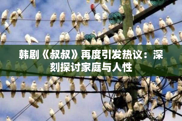 韩剧《叔叔》再度引发热议：深刻探讨家庭与人性
