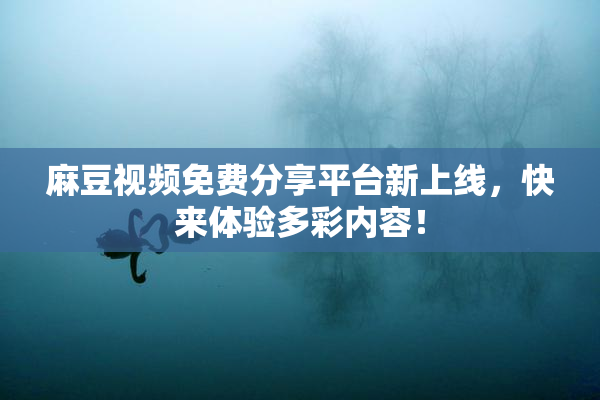 麻豆视频免费分享平台新上线，快来体验多彩内容！